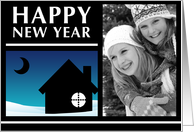 Happy New Year photo card : indie snow home card
