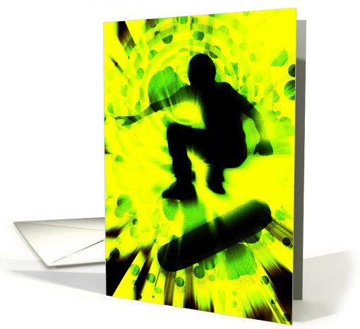 skateboard explosion (blank inside) card (967435)