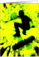 skateboard explosion (blank inside) card