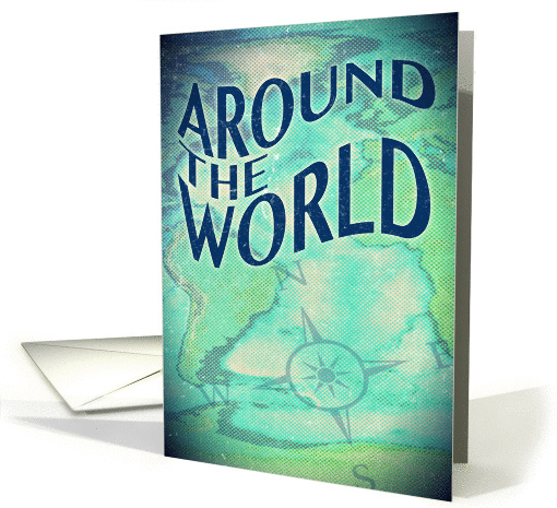 around the world theme party invitation card (969631)