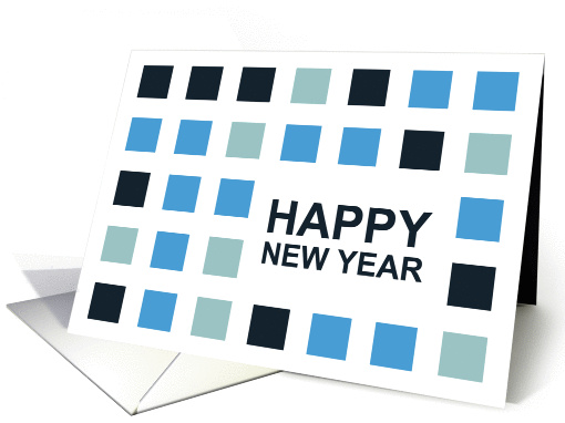 happy new year : mod squares card (970281)