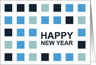 happy new year : mod squares card