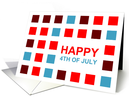 happy 4th of july : mod squares card (970285)