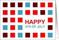 happy 4th of july : mod squares card