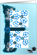 blue flower with shells card