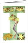 Frog Initial I card