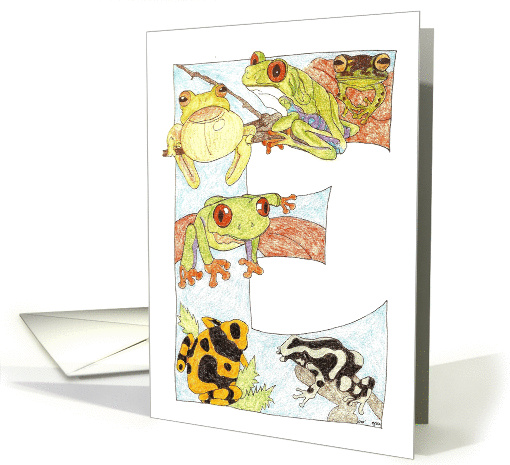 Frog Initial E card (248567)