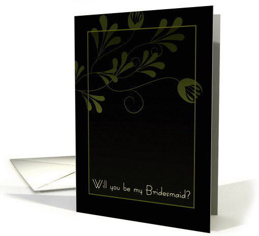 Will you be my Bridesmaid Green Floral card (260968)