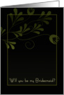 Will you be my Bridesmaid Green Floral card