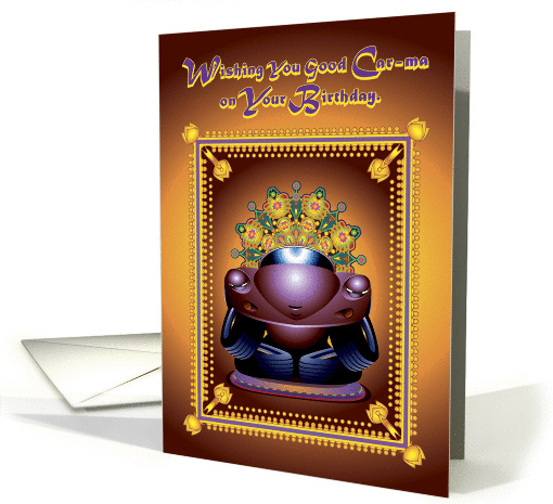 Birthday, Cartooon Car, Good Car-ma on Your Birthday. card (237400)