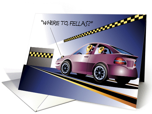 Blank Note, Cartoon Crash Test Dummies in Cartoon Car card (239721)