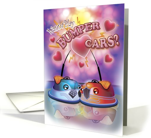 Bumper Cars in Love  Valentine card (763095)