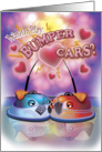 Bumper Cars in Love Valentine card