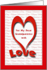 Valentine’s Day for Grandparents With Love and Red Heart card