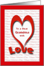 Valentine’s Day for Grandma With Love and Big Red Heart card