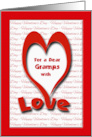 Valentine’s Day for Gramps With Love and Big Red Heart card