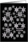 Blessed Yuletide with Sea Creature Snowflakes on Black card