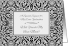 Godmother Best Maid Invitation with Elegant Filigree Design card