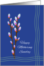 Mother Mothering Sunday Pussy Willows and Water Waves Illustration card