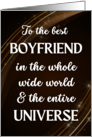 For Boyfriend Father’s Day with Stars and Swirls in Brown card