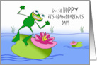 Hoppy Grandparents Day with Happy Frog on Lily Pad card