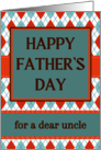 For Uncle Father’s Day with Argyle Design in Orange and Blue card