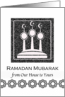 From Our House to Yours Ramadan Mubarak with Abstract Mosque card