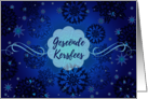 Afrikaans Christmas Geseende Kersfees with Snowflakes and Stars card