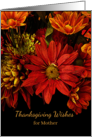 For Mother Thanksgiving Wishes with Autumn Flowers card