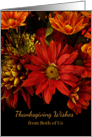 From Both of Us Thanksgiving Wishes with Autumn Flowers card