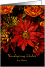 For Niece Thanksgiving Wishes with Autumn Flowers card