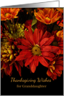 For Granddaughter Thanksgiving Wishes with Autumn Flowers card