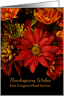 For Customers Thanksgiving Business Custom Front with Flowers card