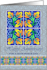 Anniversary for Mom and Dad with Art Nouveau Leaf Tiles card