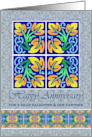 Anniversary for Daughter and Her Partner with Art Nouveau Tiles card