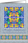 Anniversary for Daughter and Daughter in Law with Leaf Tiles card