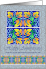 Anniversary for Brother and Sister in Law with Art Nouveau Leaf Tiles card