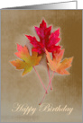 Happy Autumn Season Birthday for Her with Fall Leaves card