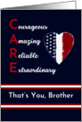 For Brother Nurses Day with Patriotic Heart and CARE Acronym card