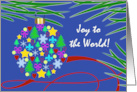 Joy to the World Holiday Symbols Christmas Ornament card