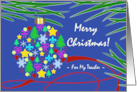 Teacher Christmas with Holiday Symbols Ornament card