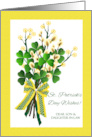 St. Patrick’s Day for Son and Daughter in Law with Shamrock Bouquet card