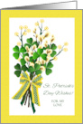 St. Patrick’s Day Wishes for Fiancee with Shamrock Bouquet card