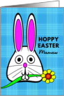 For Mamaw Easter with Bunny Holding a Flower in Its Mouth card