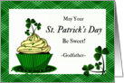 For Godfather St Patrick’s Day with Cupcake and Shamrocks card