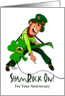 Anniversary St Patrick’s Day with Leprechaun on Electric Guitar card