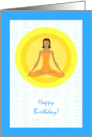 For Mom Birthday with Meditation Yoga Pose and Sun card