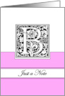 Monogram Letter B Any Occasion Blank in Arts and Crafts Style card