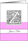 Monogram Letter Z Any Occasion Blank Inside Arts and Crafts Style card