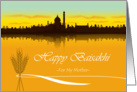 Baisakhi for My Mother, India Cityscape Silhouette with Wheat & Ribbon card